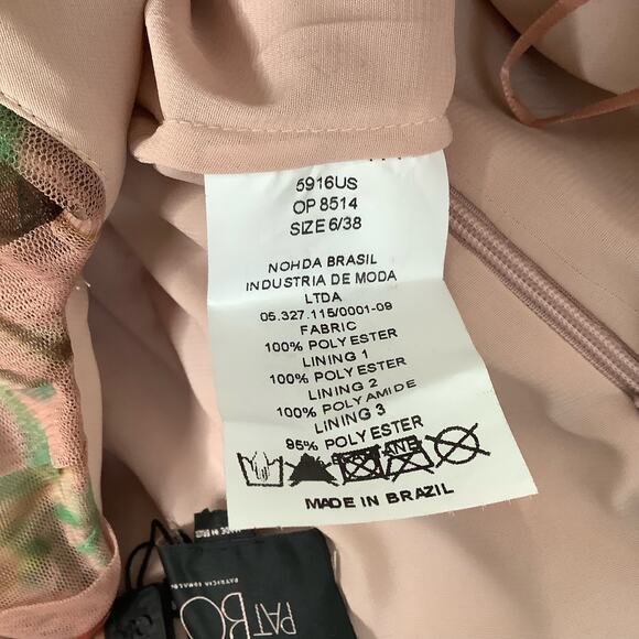 PatBO Floral Printed Tulle Full Length Dress Beaded Sequin Embroidered 6 NWT - Picture 12 of 13